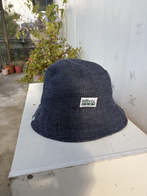 🔵 Dark Blue Hemp Bucket Hat — “Royal Hemp Midnight”